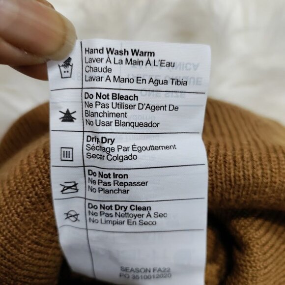 Carhartt Patch Logo Ribbed Knit Cuffed Beanie Brown Men's One Size - Picture 7 of 7